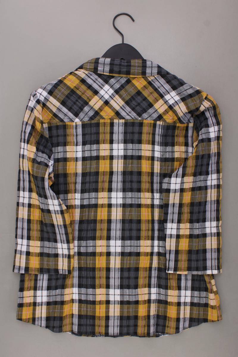 Malva Bluse Gr. 42 kariert 3/4 Ärmel gelb aus Polyester