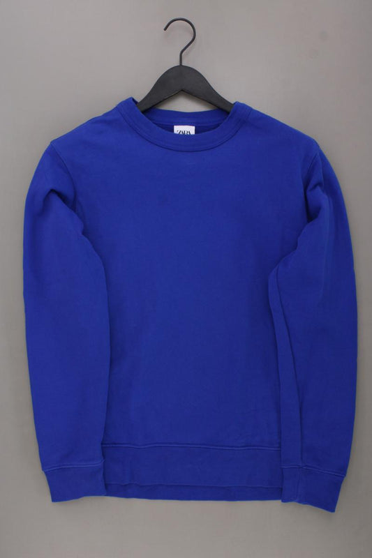 Zara Langarmpullover für Herren Gr. M blau aus Baumwolle