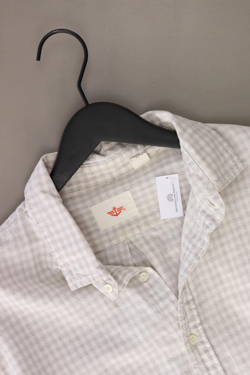Dockers Karohemd für Herren Gr. L kariert Langarm creme aus Baumwolle