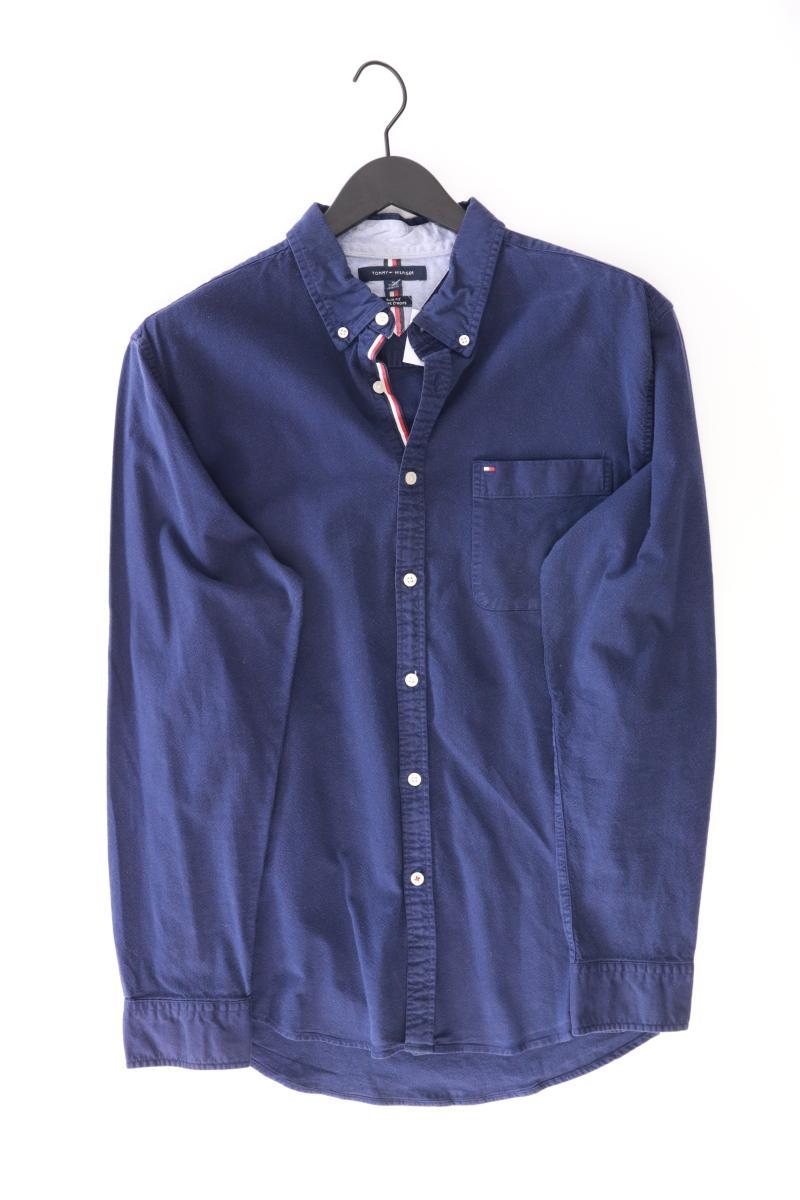 Tommy Hilfiger Langarmhemd für Herren Gr. XL blau aus Baumwolle