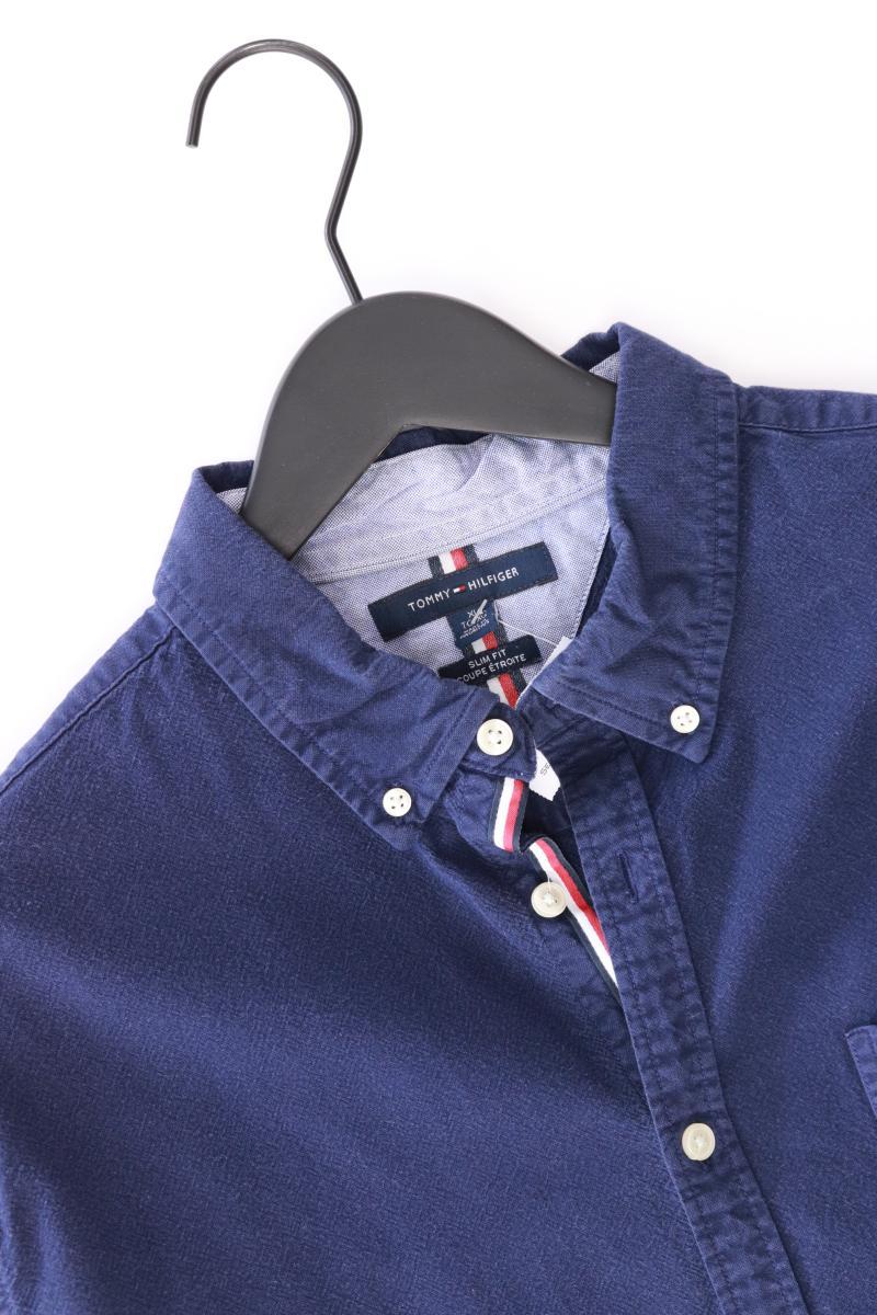 Tommy Hilfiger Langarmhemd für Herren Gr. XL blau aus Baumwolle