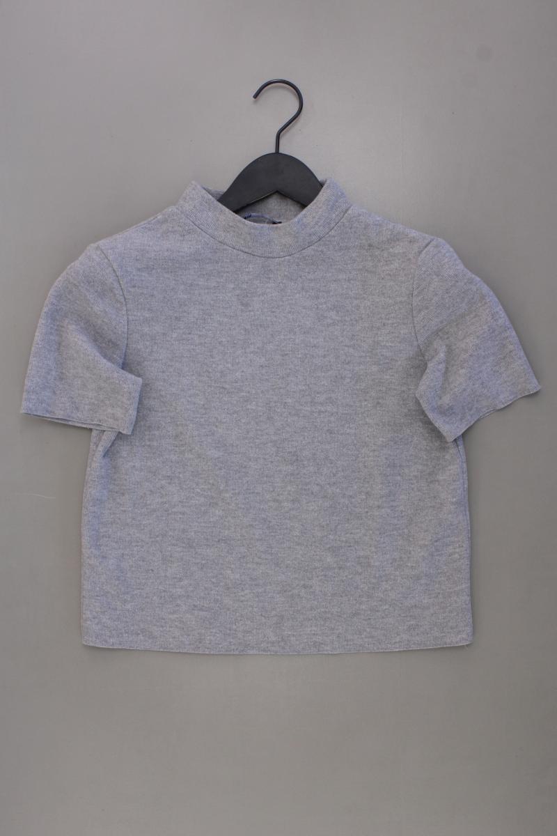Zara Cropped Shirt Gr. S Kurzarm grau aus Polyester