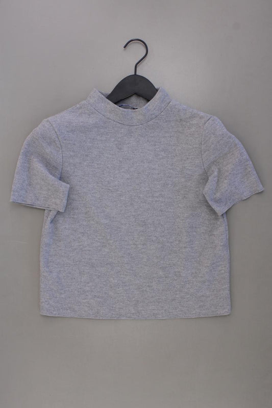 Zara Cropped Shirt Gr. S Kurzarm grau aus Polyester