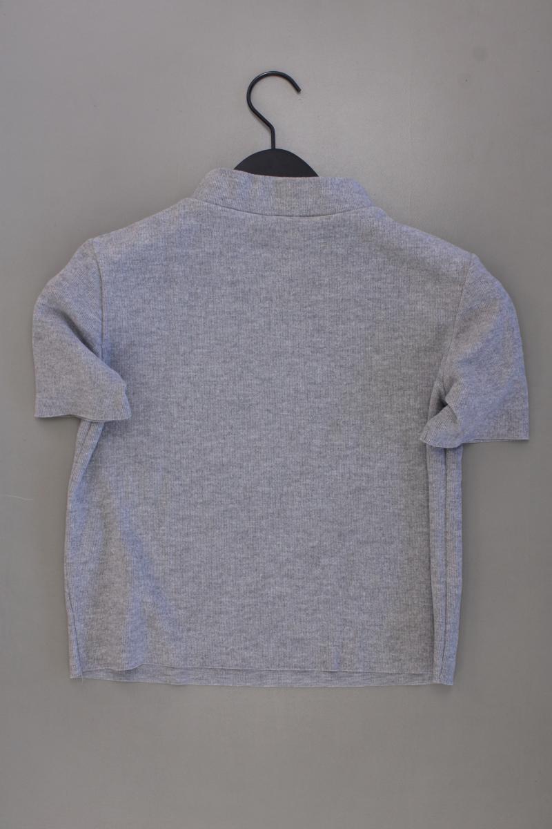 Zara Cropped Shirt Gr. S Kurzarm grau aus Polyester