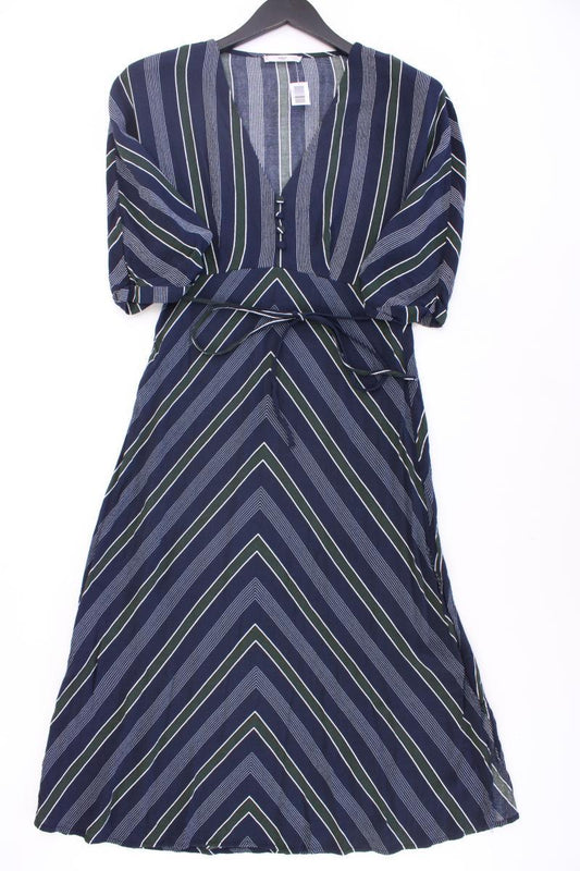 Mango Kurzarmkleid Gr. S gestreift blau aus Viskose