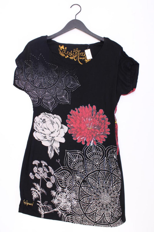 Desigual Kurzarmkleid Gr. 40 mit Blumenmuster schwarz