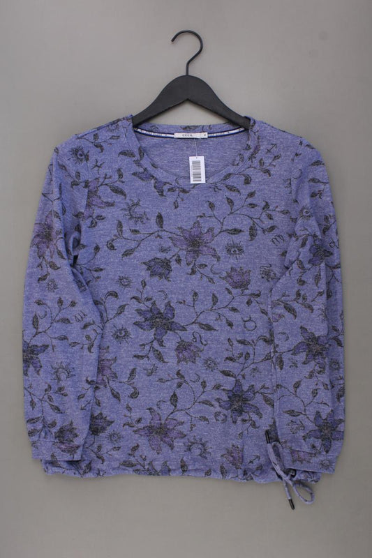 Cecil Printshirt Gr. M mit Blumenmuster Langarm blau aus Viskose