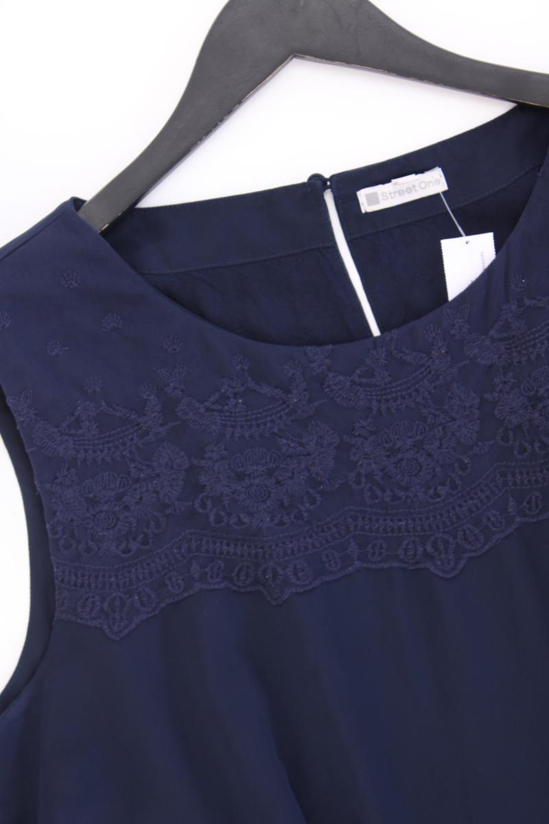 Street One Chiffonkleid Gr. 44 Ärmellos blau aus Viskose