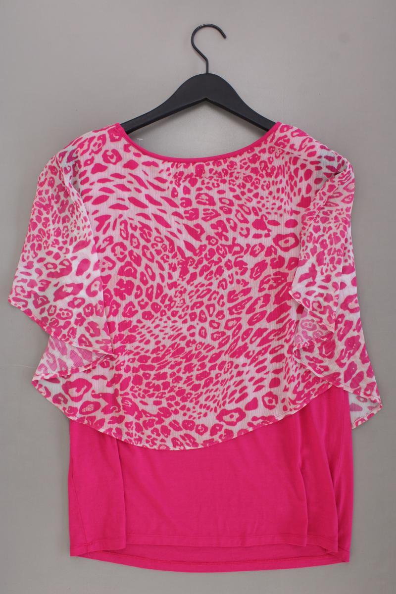 Pfeffinger Chiffonbluse Gr. 42 mit Tierdruck Kurzarm pink aus Viskose