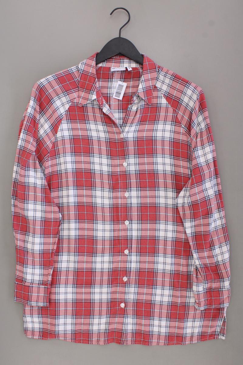 Asos Karobluse Gr. 40 kariert Langarm rot aus Viskose