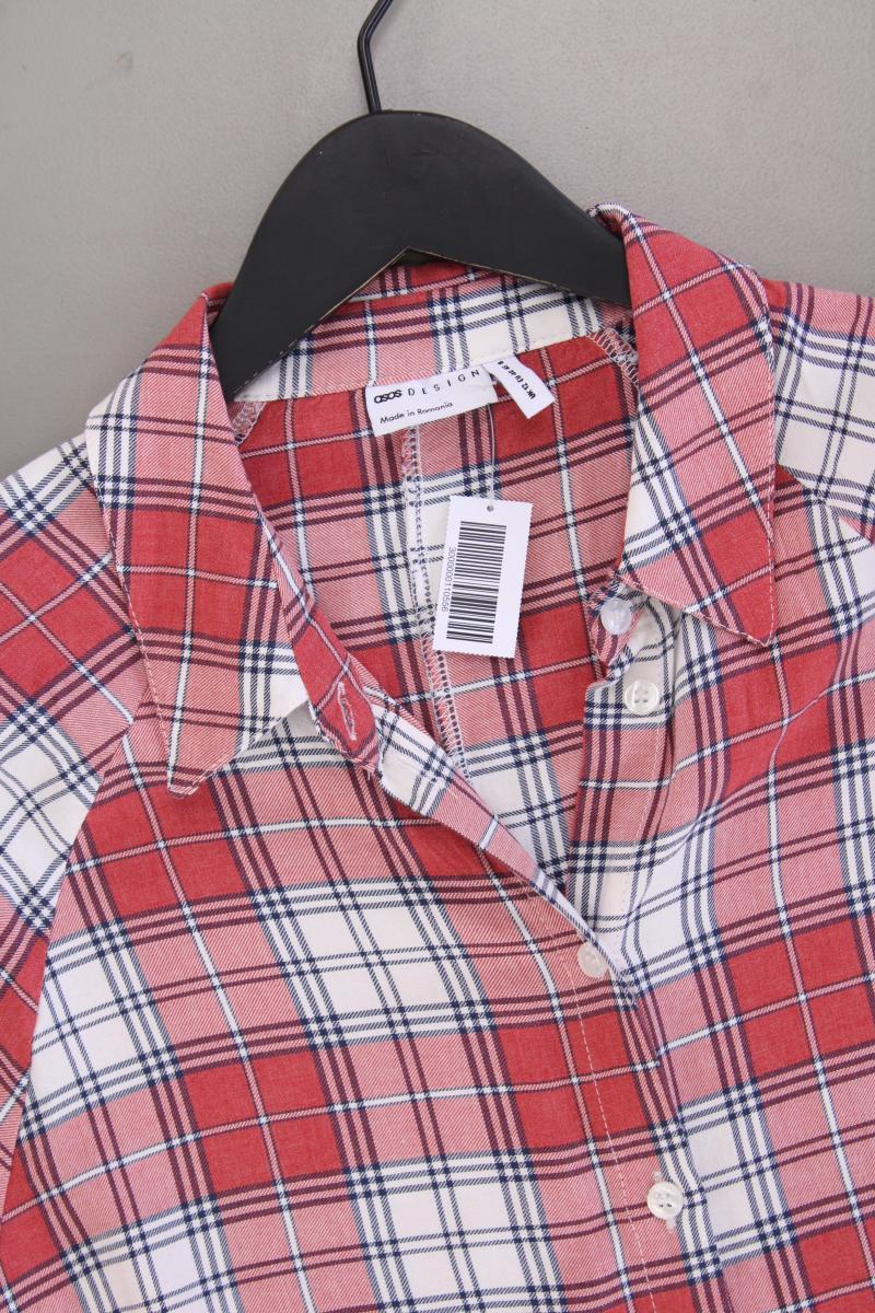 Asos Karobluse Gr. 40 kariert Langarm rot aus Viskose