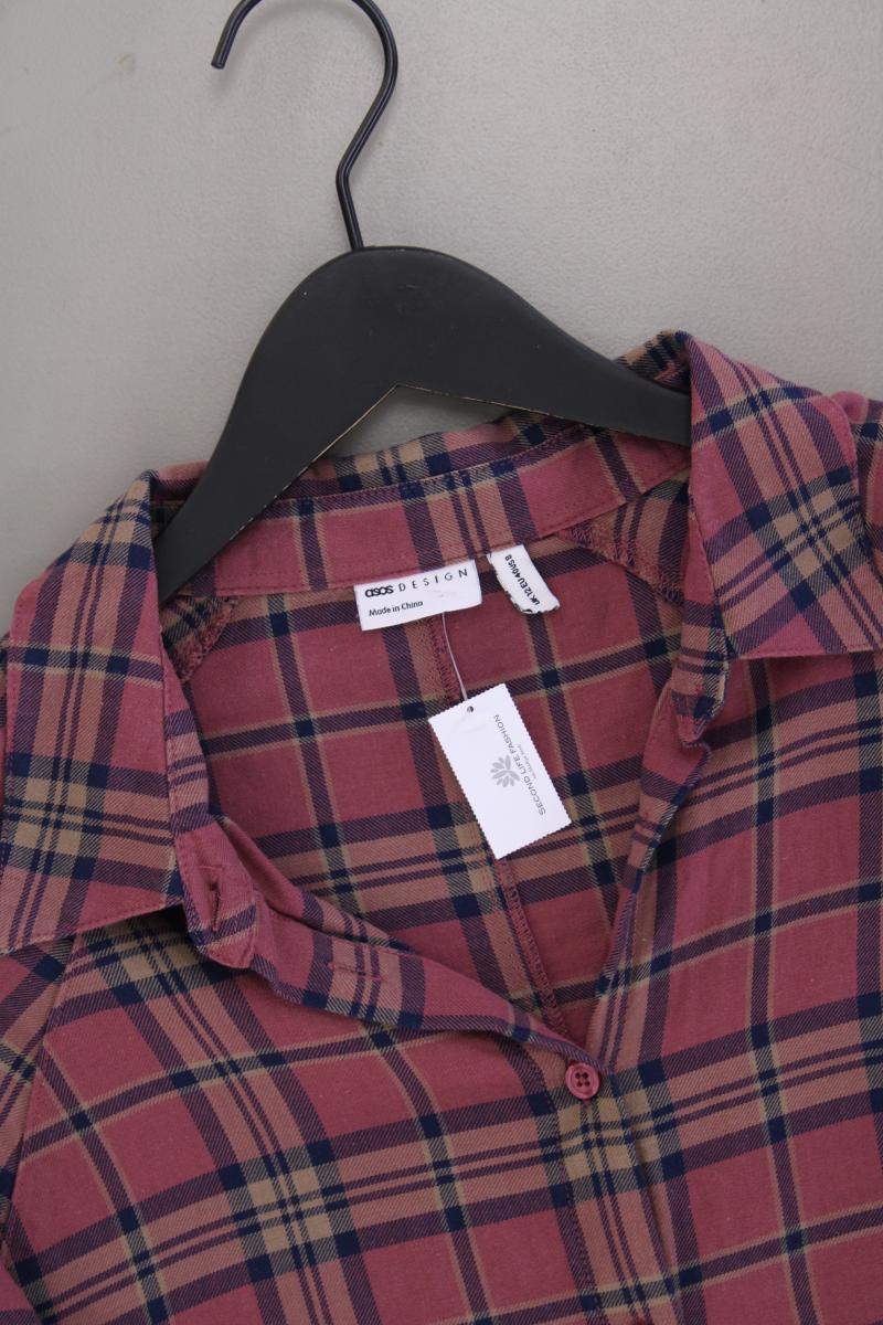 Asos Karobluse Gr. 40 kariert Langarm lila aus Baumwolle