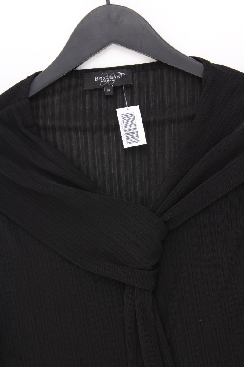 Bexleys Shirt mit V-Ausschnitt Gr. XL Kurzarm schwarz aus Polyester