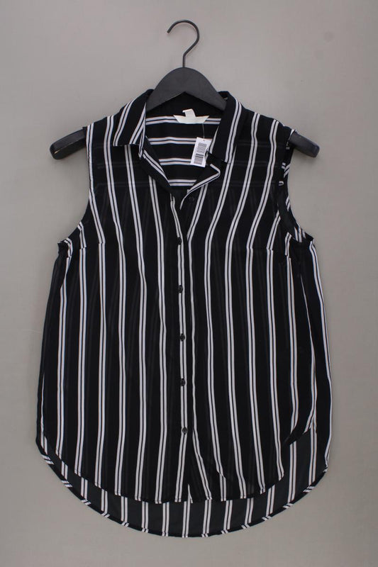 H&M Bluse Gr. 36 gestreift Ärmellos blau aus Polyester