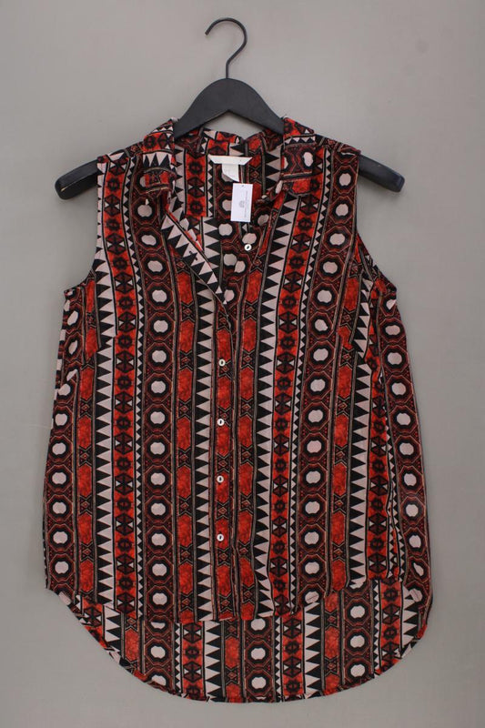 H&M Bluse Gr. 34 geometrisches Muster Ärmellos orange aus Polyester