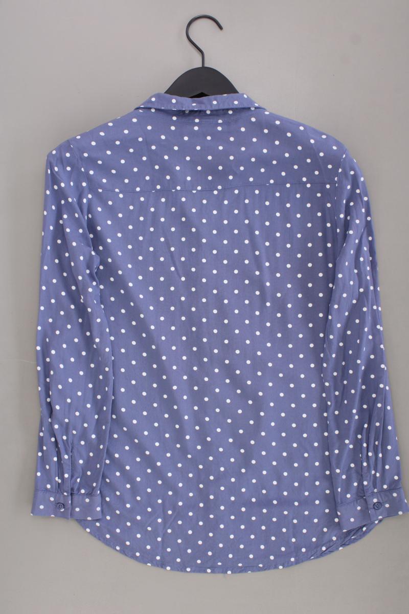 H&M Langarmbluse Gr. 36 gepunktet blau aus Viskose