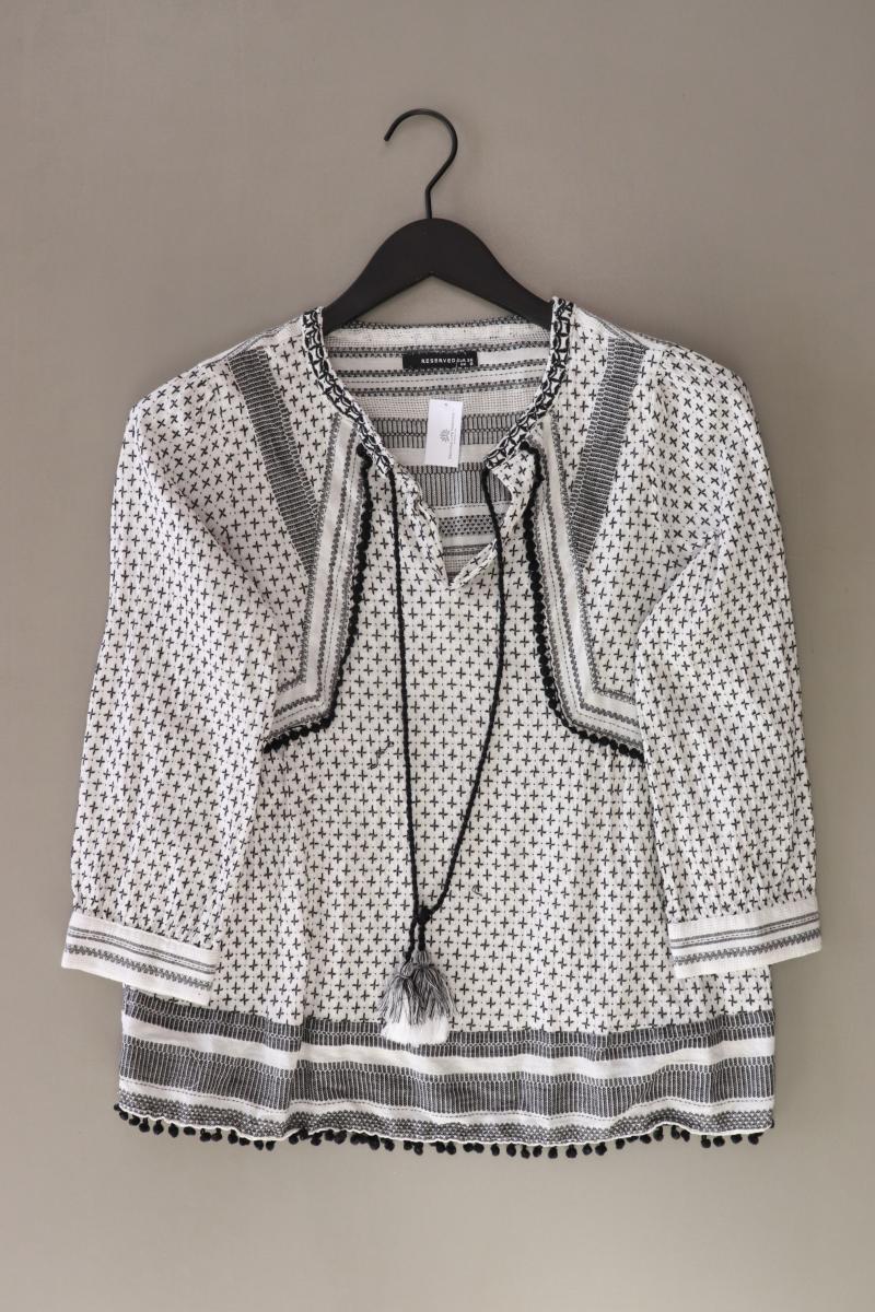 Reserved Regular Bluse Gr. 36 3/4 Ärmel grau aus Baumwolle