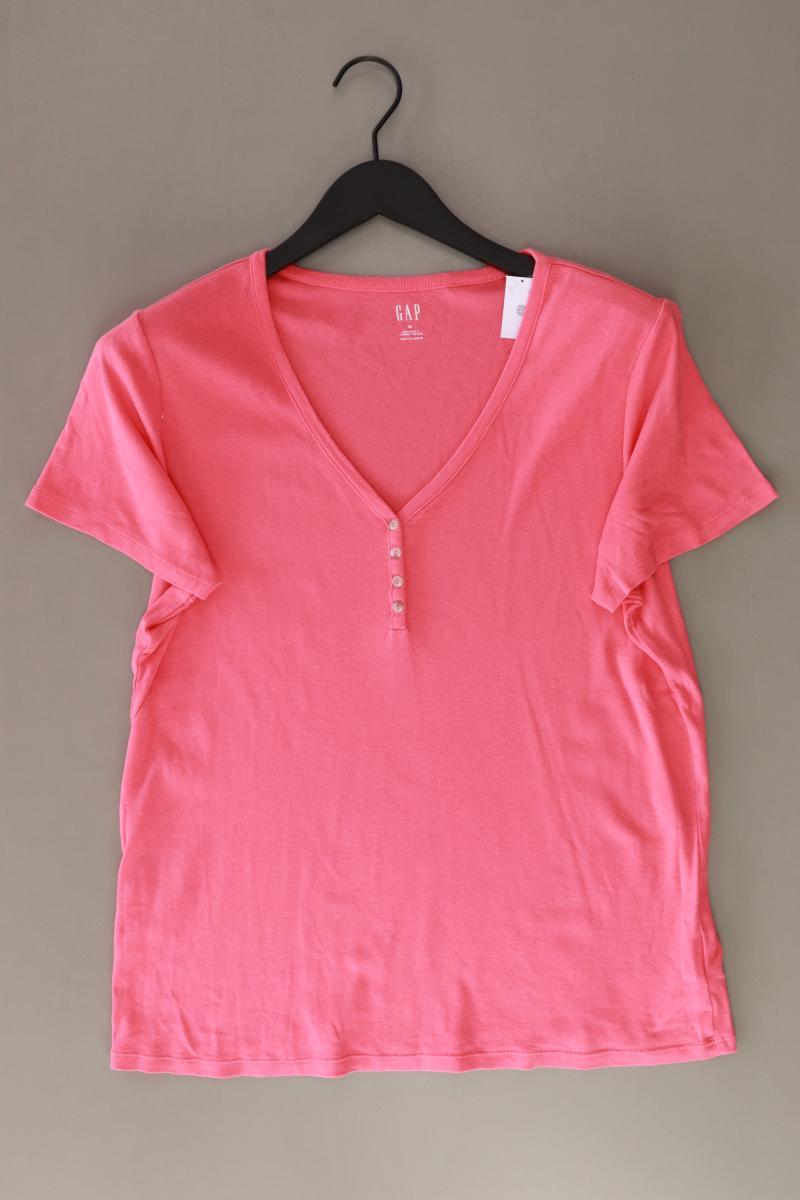 GAP Shirt mit V-Ausschnitt Gr. XL Kurzarm rosa aus Baumwolle