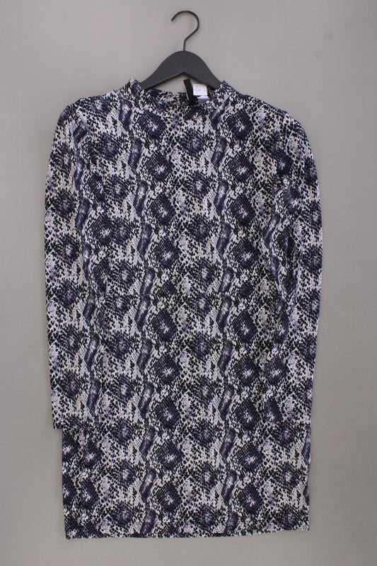 H&M Kleid mit Rückenausschnitt Gr. 44 mit Tierdruck Langarm lila aus Polyester