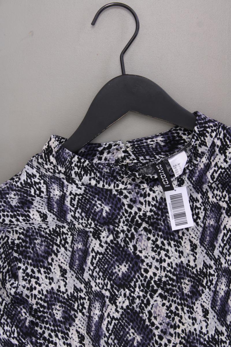 H&M Kleid mit Rückenausschnitt Gr. 44 mit Tierdruck Langarm lila aus Polyester