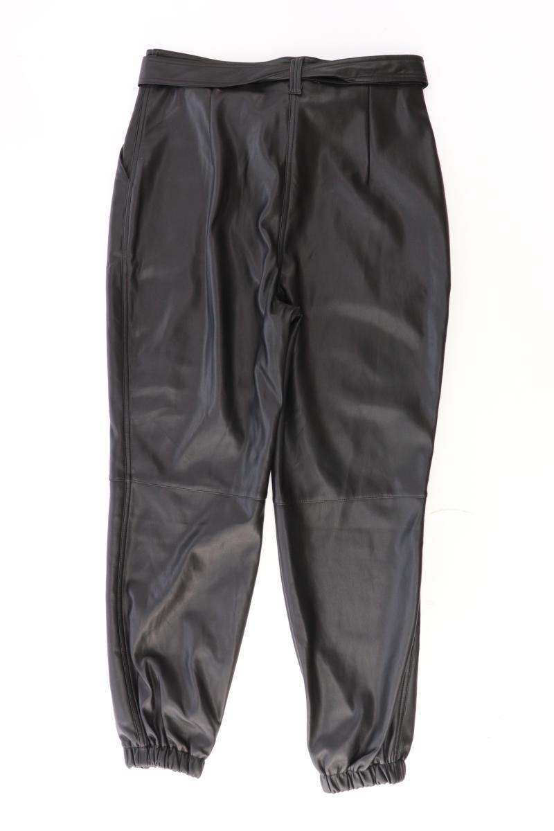 About You Kunstlederhose Gr. 38 mit Gürtel schwarz aus Polyester