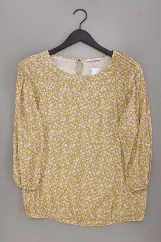 edc by Esprit Classic Bluse Gr. S mit Blumenmuster 3/4 Ärmel gelb aus Viskose