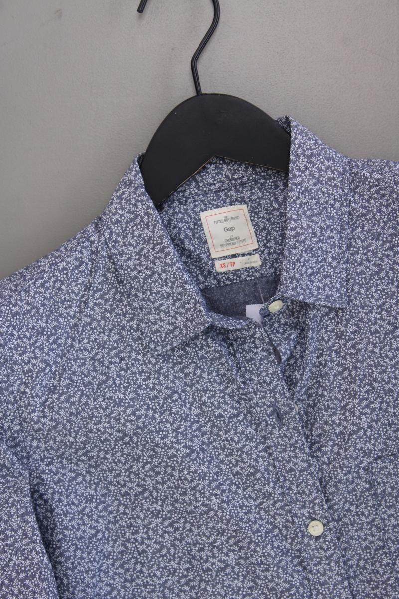 GAP Langarmbluse Gr. XS blau aus Baumwolle