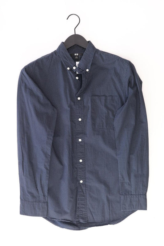 Uniqlo Langarmhemd für Herren Gr. S blau aus Baumwolle