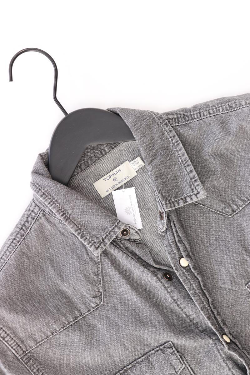 Topman Jeanshemd für Herren Gr. S Langarm grau aus Baumwolle
