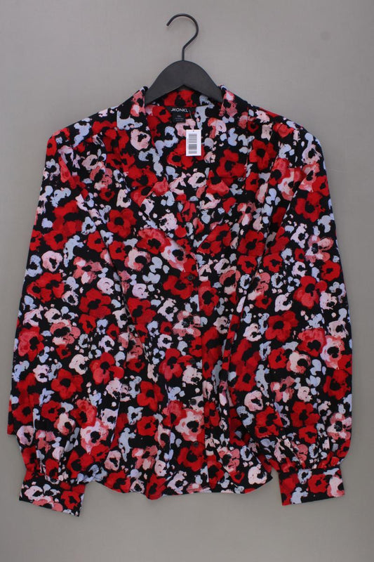 Monki Langarmbluse Gr. XXL mit Blumenmuster neuwertig rot aus Polyester