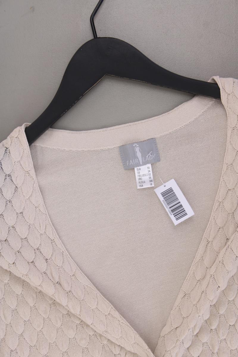 FAIR LADY Strickjacke Gr. 50 neu mit Etikett 3/4 Ärmel creme aus Viskose