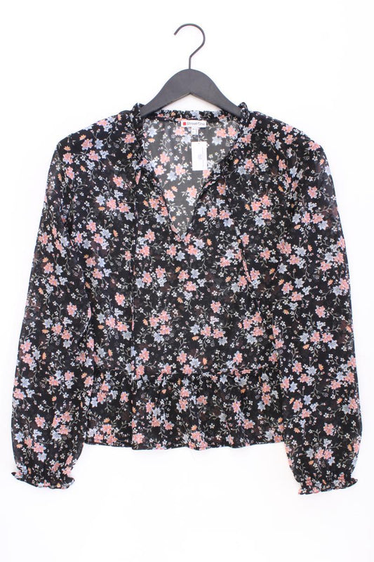 Street One Chiffonbluse Gr. 42 mit Blumenmuster Langarm schwarz