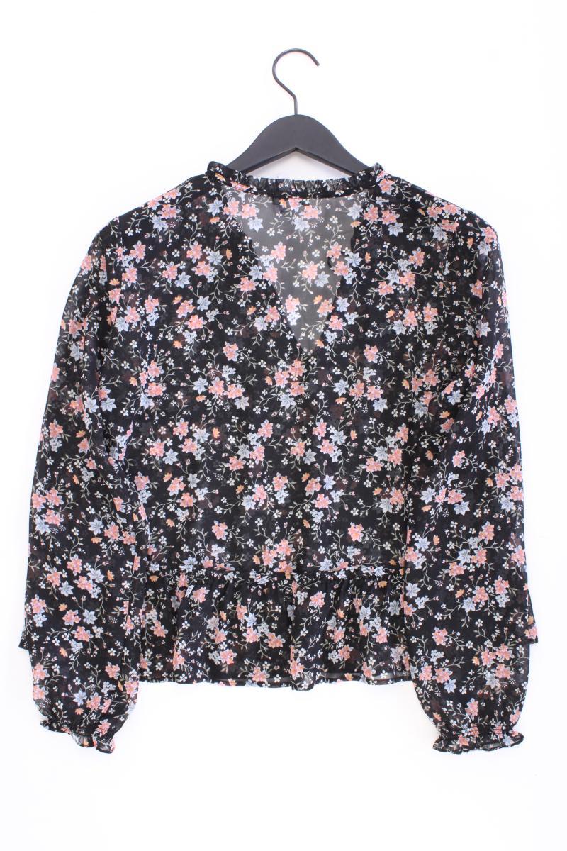 Street One Chiffonbluse Gr. 42 mit Blumenmuster Langarm schwarz