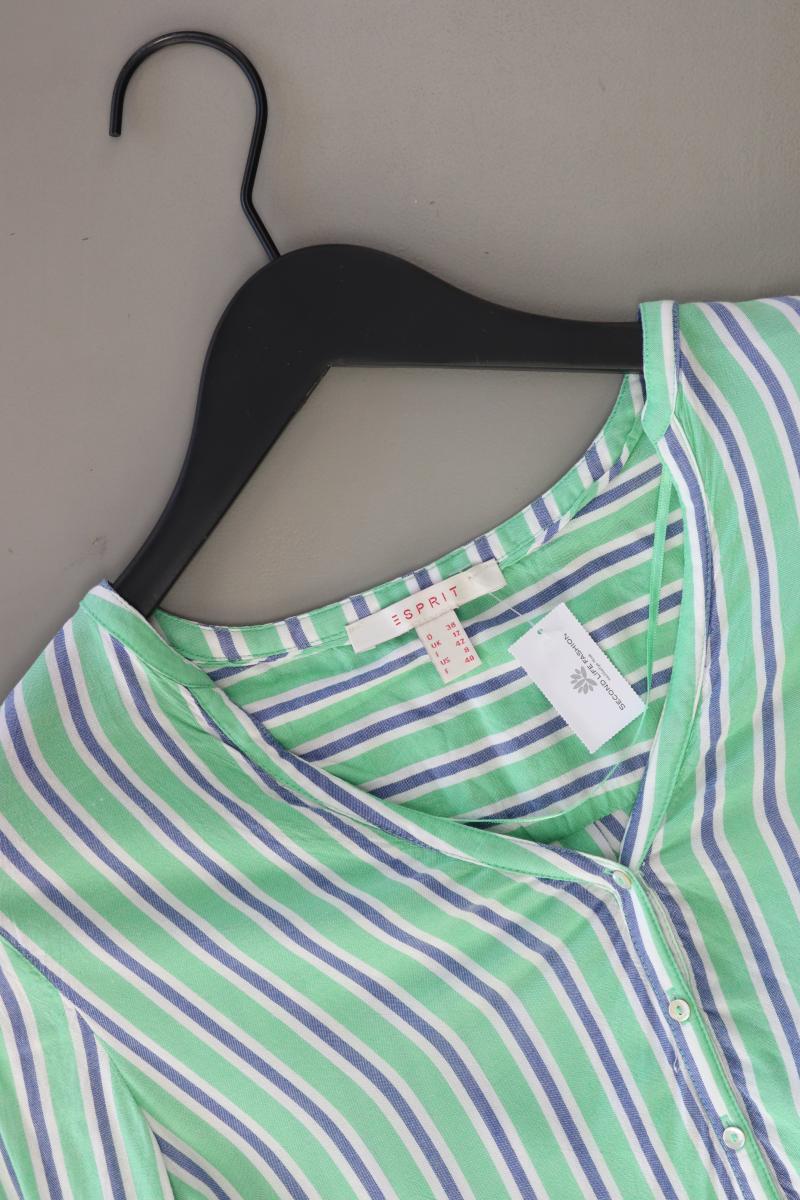 Esprit Langarmbluse Gr. 38 gestreift grün aus Viskose