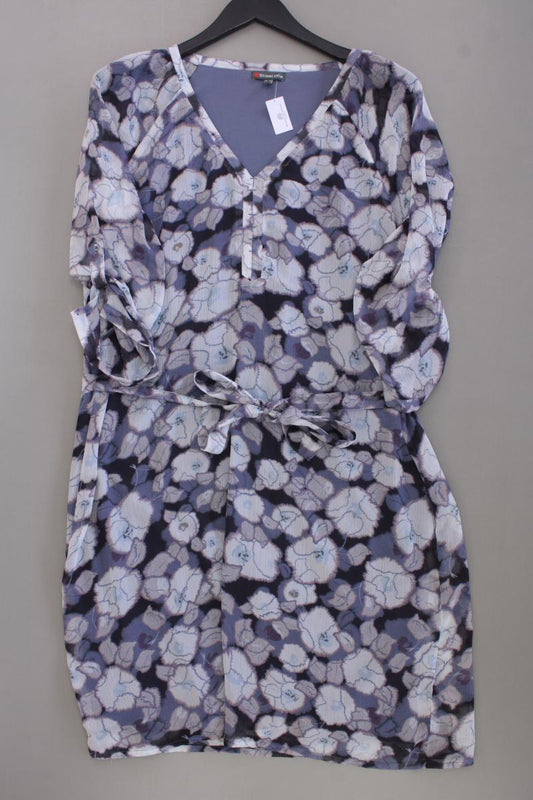 Street One Chiffonkleid Gr. 44 mit Gürtel 3/4 Ärmel grau aus Polyester