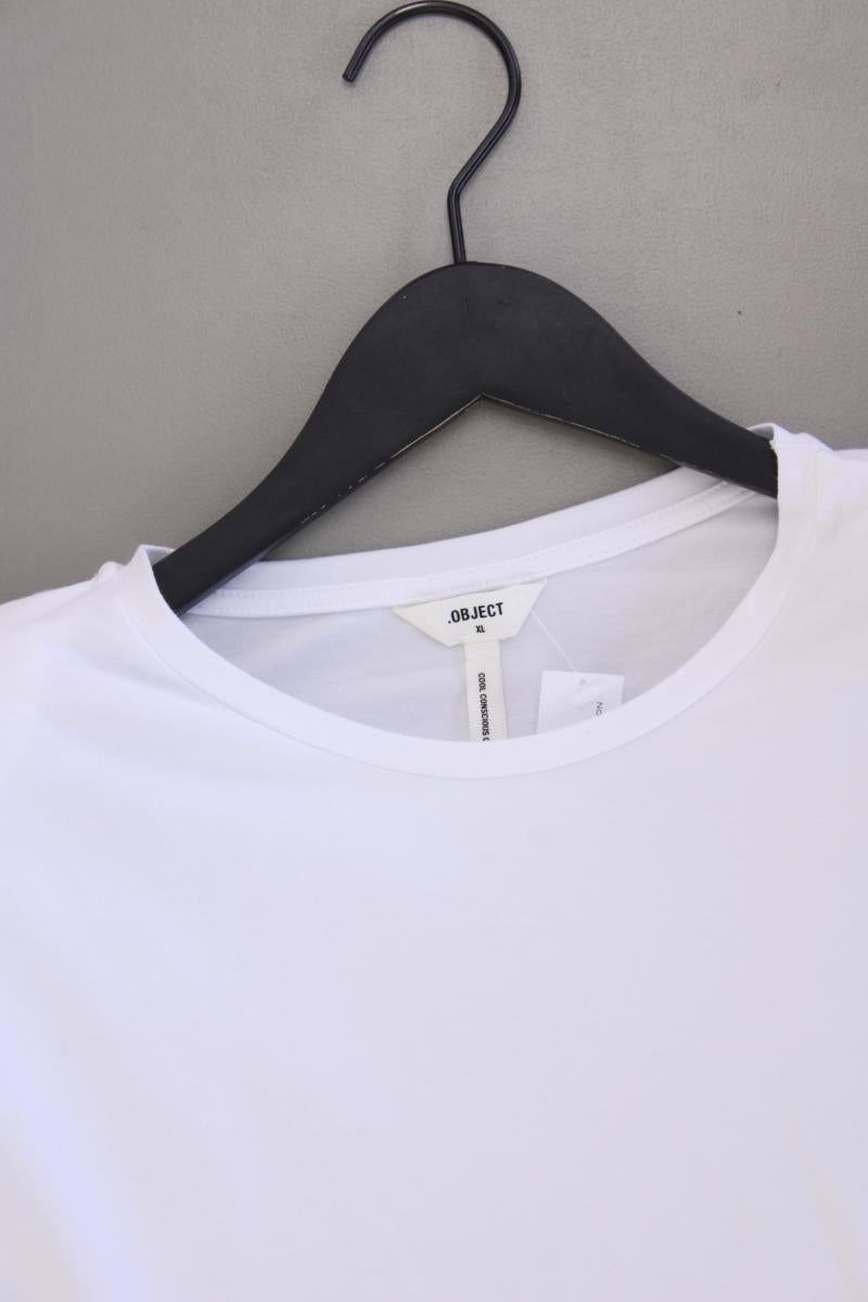 Object T-Shirt Gr. XL Kurzarm weiß aus Modal