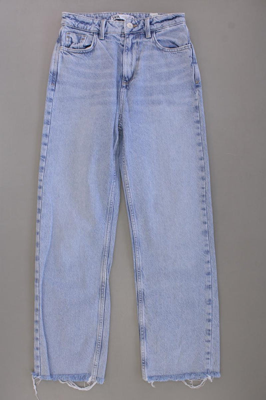 Zara Straight Jeans Gr. 34 blau aus Baumwolle
