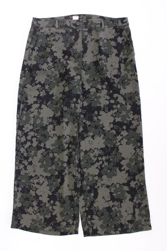 Sisley Stoffhose Gr. 40 mit Blumenmuster olivgrün aus Polyester