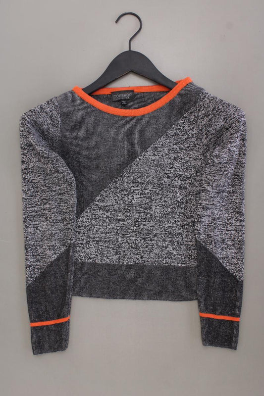 Topshop Cropped Shirt Gr. 32 Langarm grau aus Viskose