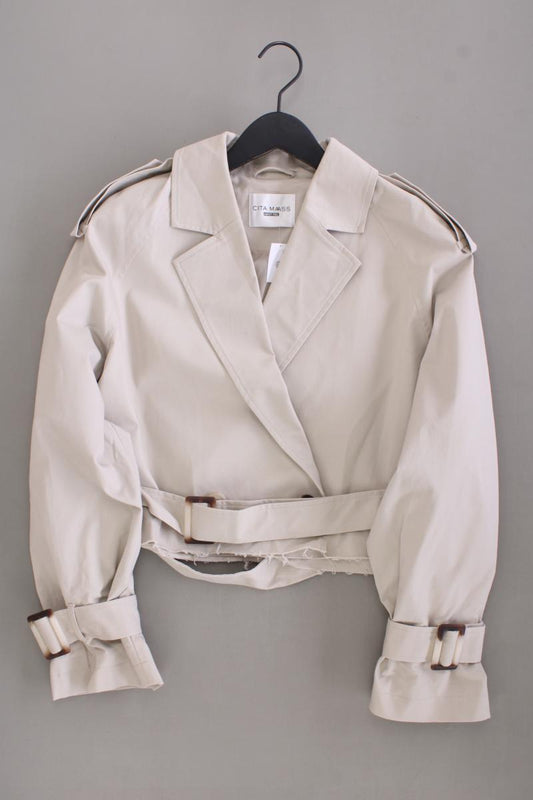 About You x Cita Maass Chiara Cropped Trench Gr. 52 neuwertig mit Gürtel creme