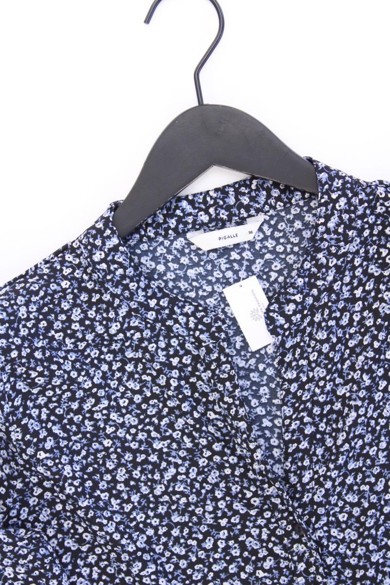 PIGALLE Langarmkleid Gr. 36 mit Blumenmuster blau