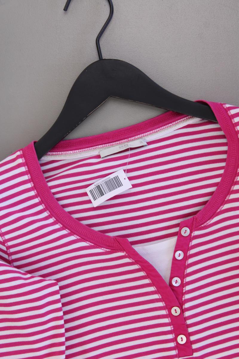 Brax Ringelshirt Gr. 36 gestreift 3/4 Ärmel pink aus Baumwolle