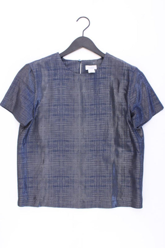 van Laack Kurzarmbluse Gr. 36 blau aus Viskose