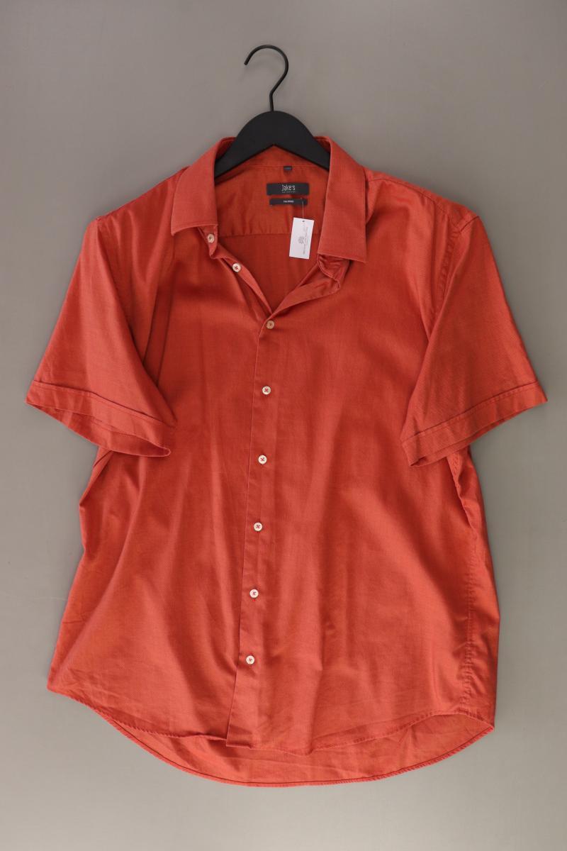 Jake*s Kurzarmhemd für Herren Gr. Hemdgröße 43/44 orange aus Baumwolle