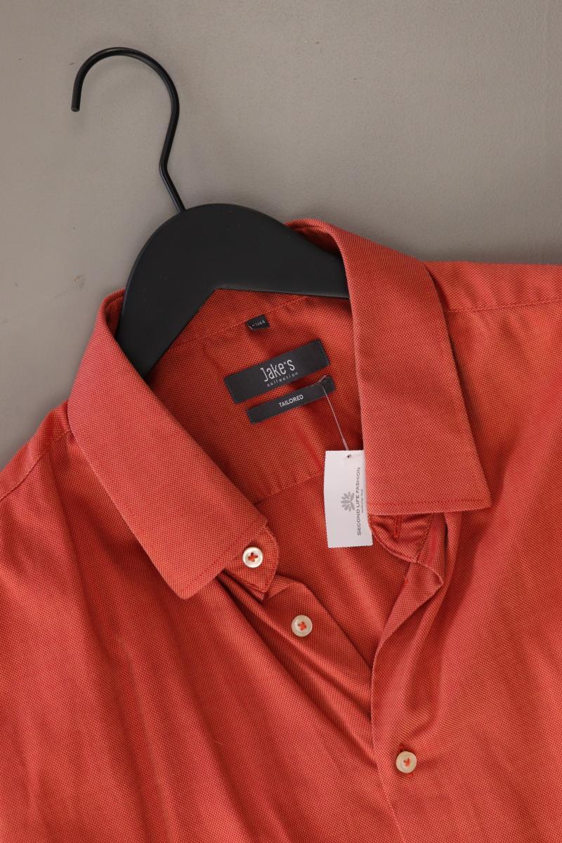 Jake*s Kurzarmhemd für Herren Gr. Hemdgröße 43/44 orange aus Baumwolle