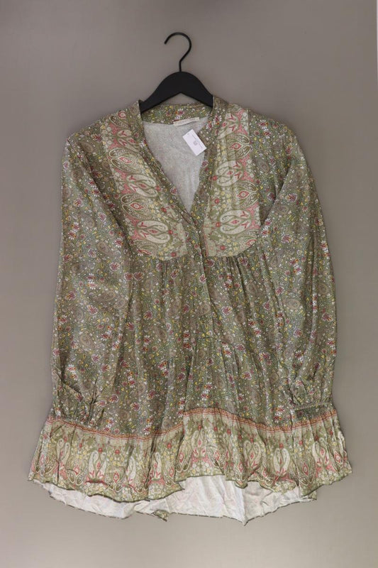 HEIMATLIEBE Langarmkleid Gr. 38 mit Paisleymuster olivgrün aus Viskose