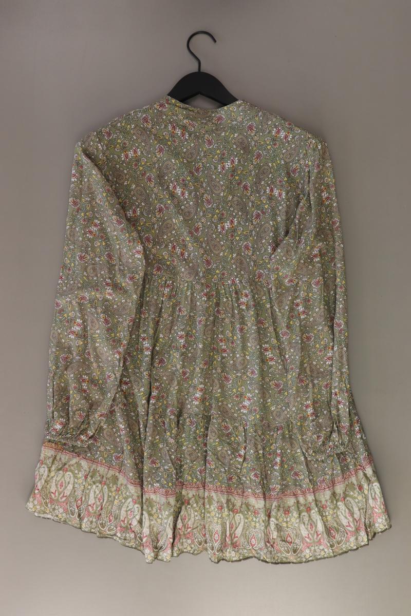 HEIMATLIEBE Langarmkleid Gr. 38 mit Paisleymuster olivgrün aus Viskose