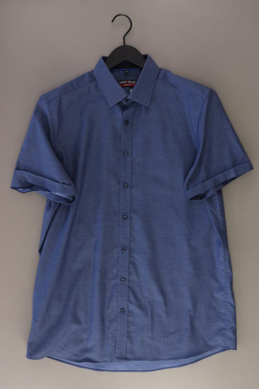 MARVELIS Kurzarmhemd für Herren Gr. Hemdgröße 43 blau aus Baumwolle