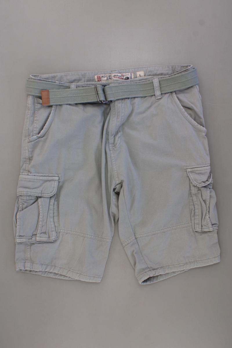 Indicode Cargoshorts für Herren Gr. L grau aus Baumwolle