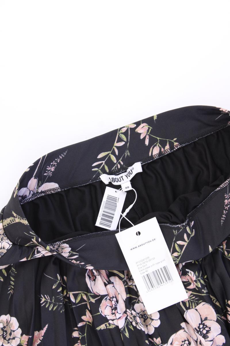 About You Faltenrock Gr. 40 mit Blumenmuster neu mit Etikett grau aus Polyester